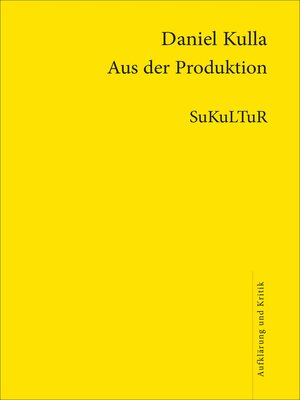 cover image of Aus der Produktion